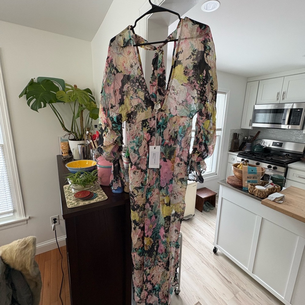 Elegant Floral Long Sleeve Dress